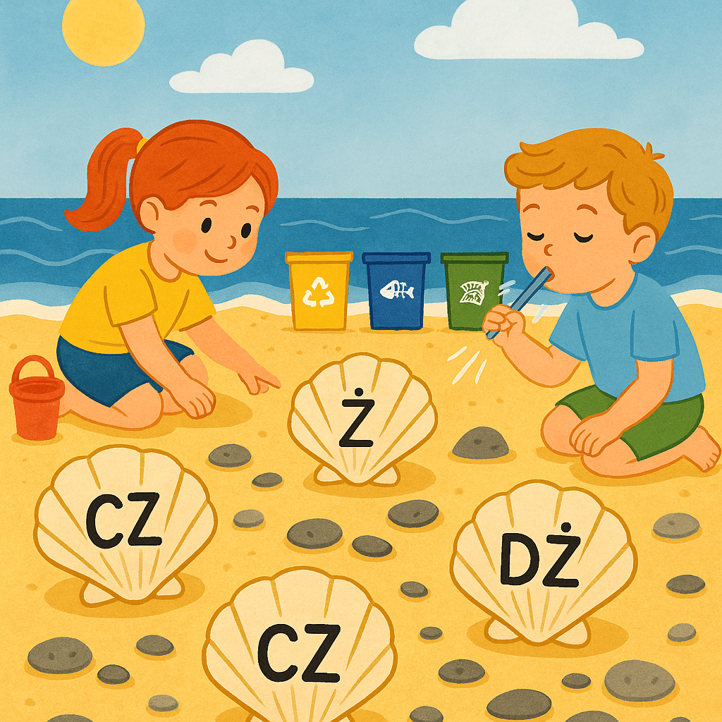🔹 „Plaża pełna głosek” – Wakacyjne zajęcia logopedyczne z elementem&nbsp;ekologii