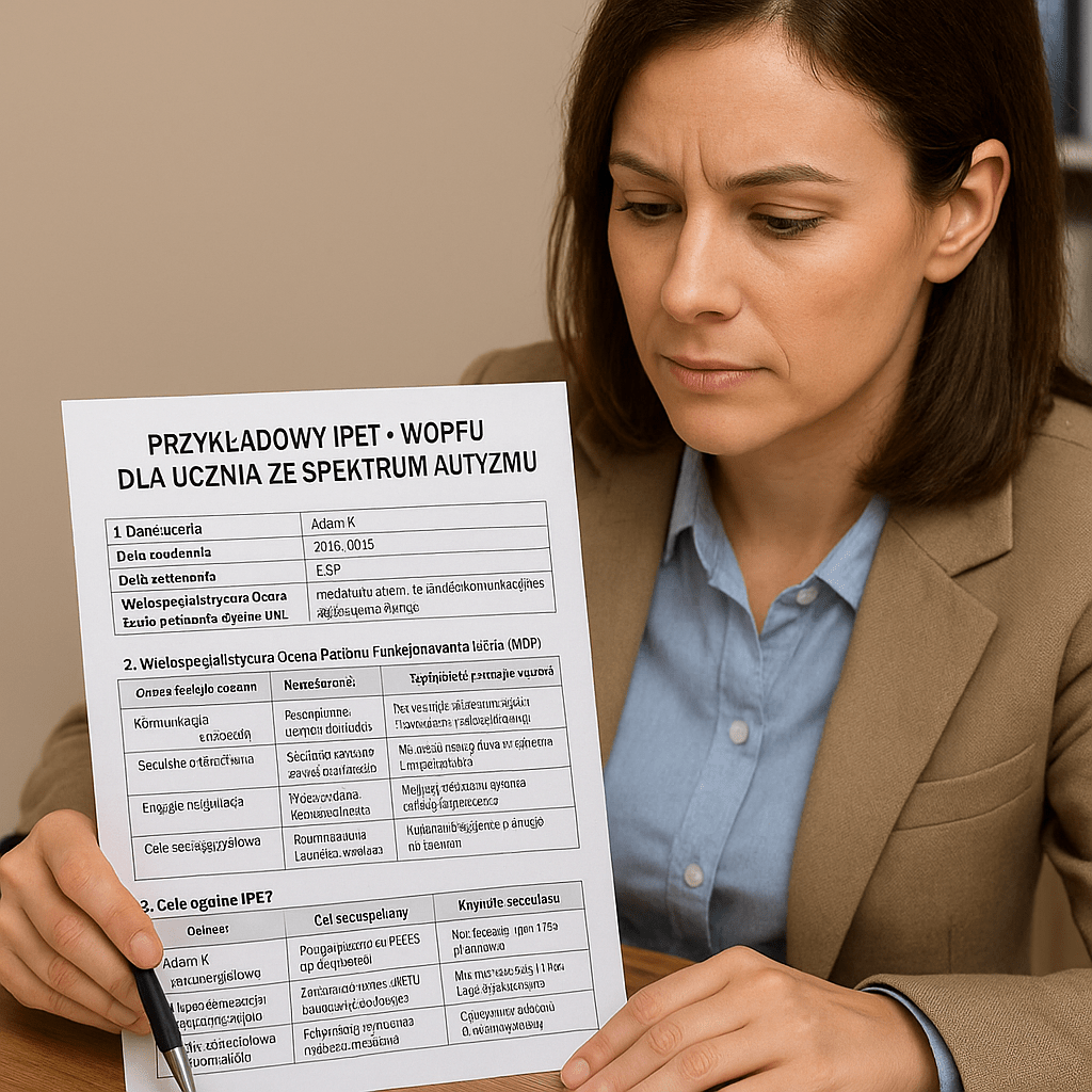 IPET + WOPFU dla ucznia z autyzmem z trudnościami komunikacyjnymi i zachowaniami – przykładowy&nbsp;program