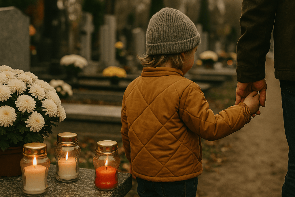 🕯️ Wszystkich Świętych – Trudne pytania dzieci  – jak odpowiadać mądrze i&nbsp;spokojnie?