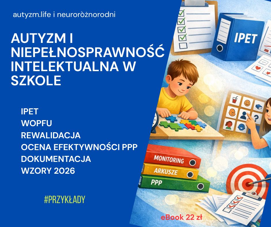 📘 Autyzm i niepełnosprawność intelektualna w szkole IPET, WOPFU, rewalidacja, ocena efektywności PPP i dokumentacja (wzory 2026) eBook 22 zł